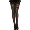 Collant semi opaco nero motivo incrociato floreale elegante raffinato femminile moderno sensuale raffinata seducente
