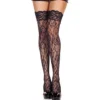 Calze nere a rete floreale con pizzo elegante reggicalze per femminilità sensualità raffinata esclusiva