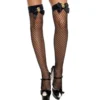Calze nere a rete con fiocco simbolo dollaro elegante seduzione unica sensuale raffinata seducente