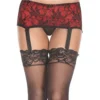 Reggicalze rosso cinturino fascia pizzo nero giarrettiere regolabili elegante sensuale raffinata seducente femminile sofisticata