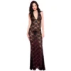 Camicia notte lunga nera pizzo floreale scollatura profonda elegante sofisticata sensuale raffinata seducente femminile
