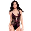 Body nero sexy rete pizzo floreale ornamenti spalline regolabili design moderno sensuale elegante raffinata