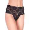 Perizoma nero taglia grande fascia alta pizzo floreale elegante sensuale raffinato raffinata seducente femminile