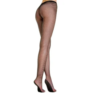 Collant a rete nero donna piedi rinforzati elegante moda sensualità look moderno raffinato elegante