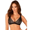Reggiseno Estiqua nero pizzo trasparente scollatura profonda spalline larghe comfort sensuale elegante raffinata seducente