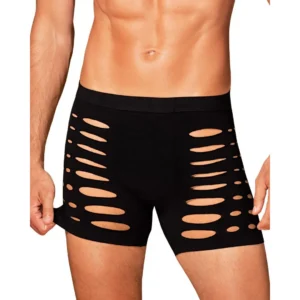 Boxer uomo nero M104 traforato tessuto elasticizzato design moderno audace sensuale elegante raffinata seducente