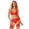 Reggiseno rosso Belovya pizzo trasparente dettaglio gioiello spalline regolabili sensuale elegante raffinata seducente femminile