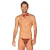 Mr Merrilo stringa papillon rosso motivo scozzese natalizio elegante sensualità sensuale raffinata seducente femminile