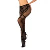 Collant neri sensuali rete sottile motivi geometrici fascia elastica vita sensuale elegante raffinata seducente