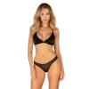 Set intimo donna completo due pezzi nero elegante trasparente con pizzo raffinato sensuale raffinata