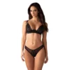 Reggiseno nero pizzo floreale coppe triangolo spalline sottili regolabili comfort sensuale elegante raffinata seducente