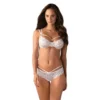 Set Lingerie Bianco Pizzo Reggiseno Coppe Ferretti Perizoma Design Moderno sensuale elegante raffinata seducente