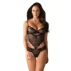 Body Nero Pizzo Sexy Coppe Ferretto Spalline Regolabili Effetto Snellente sensuale elegante raffinata seducente