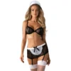 Costume Cameriera Nero Bianco Reggicalze Grembiule Pizzo Calze Rete Sexy sensuale elegante raffinata seducente