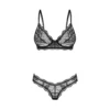 Perisia completo intimo donna pizzo nero reggiseno perizoma eleganza seduzione sensuale elegante raffinata seducente