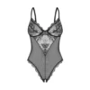 Perisia body nero pizzo coppe ferretto spalline regolabili tessuto trasparente elegante sensuale raffinata seducente