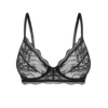 Reggiseno Perisia Nero Pizzo Floreale Ferretto Spalline Regolabili Eleganza Quotidiana sensuale elegante raffinata seducente