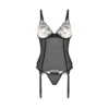Corsetto perizoma Vila Blanes nero trasparente ricamo floreale seduzione elegante sensuale raffinata seducente femminile