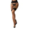 Calze autoreggenti nere pizzo elegante reggicalze dettagli floreali sensualità raffinata sensuale seducente femminile sofisticata