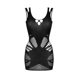 Abito Love Rave Nero Vestito Corto Trasparente Maglia Motivi Traforati sensuale elegante raffinata seducente