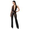 Tuta Luminara F350 Trasparente Elegante Scollatura Profonda Gamba Larga sensuale raffinata seducente femminile sofisticata