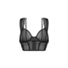 Top notti nero elegante bustier trasparente ferretto doppie spalline sofisticato sensuale raffinata seducente femminile