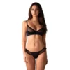 Stelisa completo intimo nero reggiseno ferretto perizoma tulle elegante raffinato sensuale raffinata seducente femminile