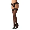 Calze nere in pizzo delicato con volant elastico per eleganza femminilità e seduzione raffinata