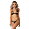 Keira Lise completo lingerie nero aperto reggiseno perizoma design audace sensuale elegante raffinata seducente