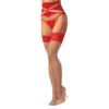 Matildea reggicalze rosse pizzo intrecciato calze sexy eleganti fascia regolabile sensuale elegante raffinata seducente